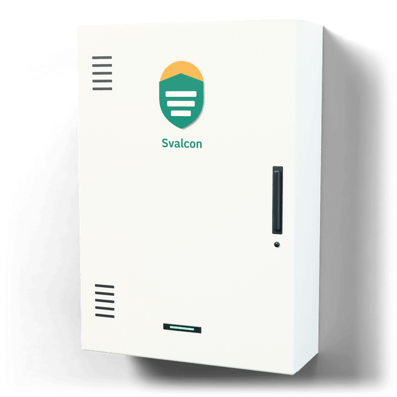 Multimedia enclosure M — 3D visualisation, door closed, side view