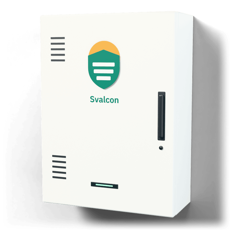 Multimedia enclosure S — 3D visualisation, door closed, side view